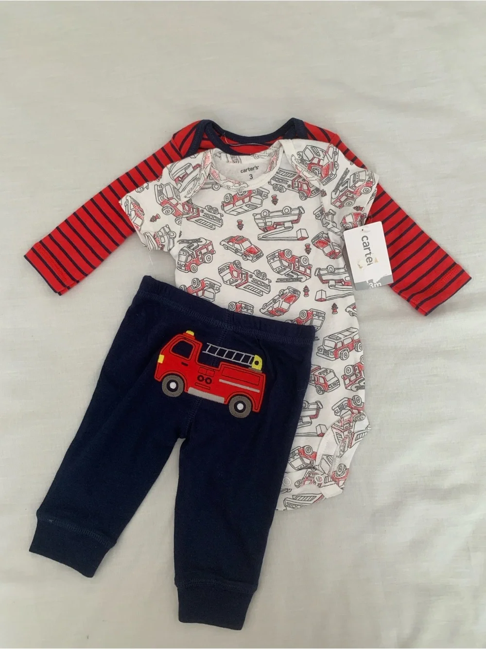 NWT Carter's Baby Boy 3pc Fire Truck Set 3M